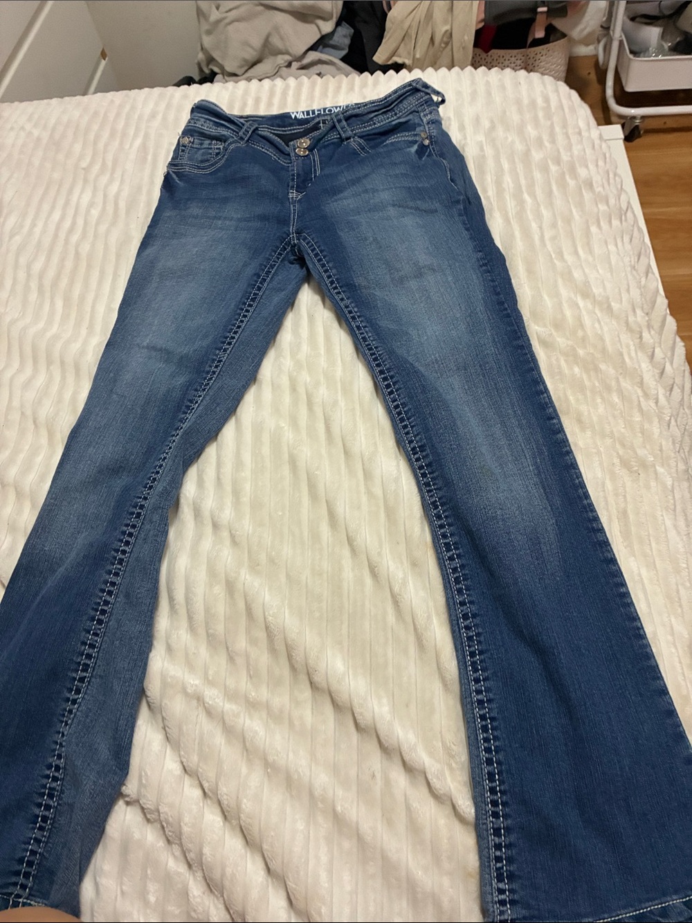 Wallflower Blue Flare Jeans - Mid Wash